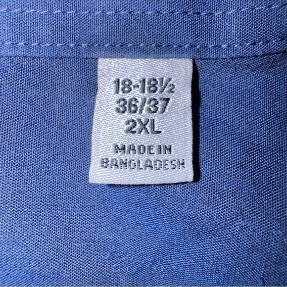 EUC Kenneth Cole Men’s Unlisted 2 XL LS Royal Blue Dress Shirt 18-18 1/2 36/37 - Picture 4 of 6